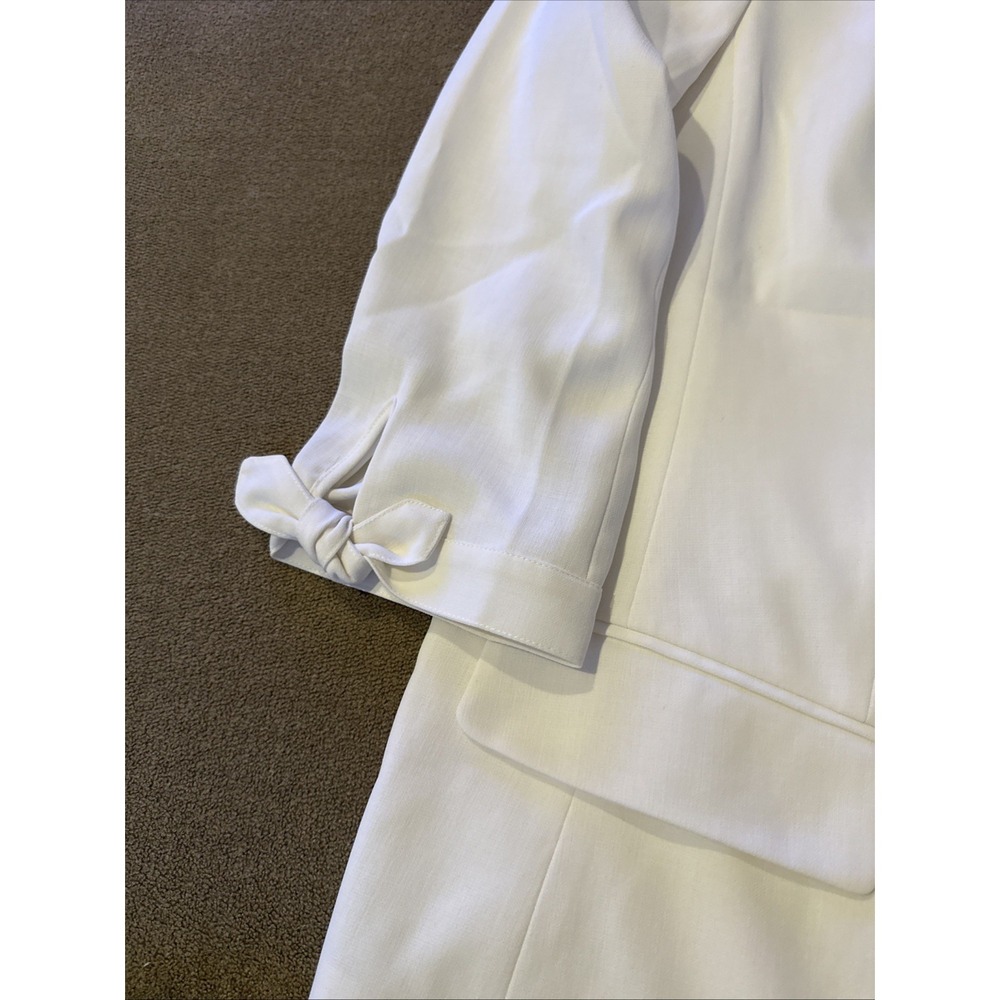 LOFT Outlet Women's Ivory Open Front Blazer Jacket Polyester Lined Large (AH) - Picture 2 of 8